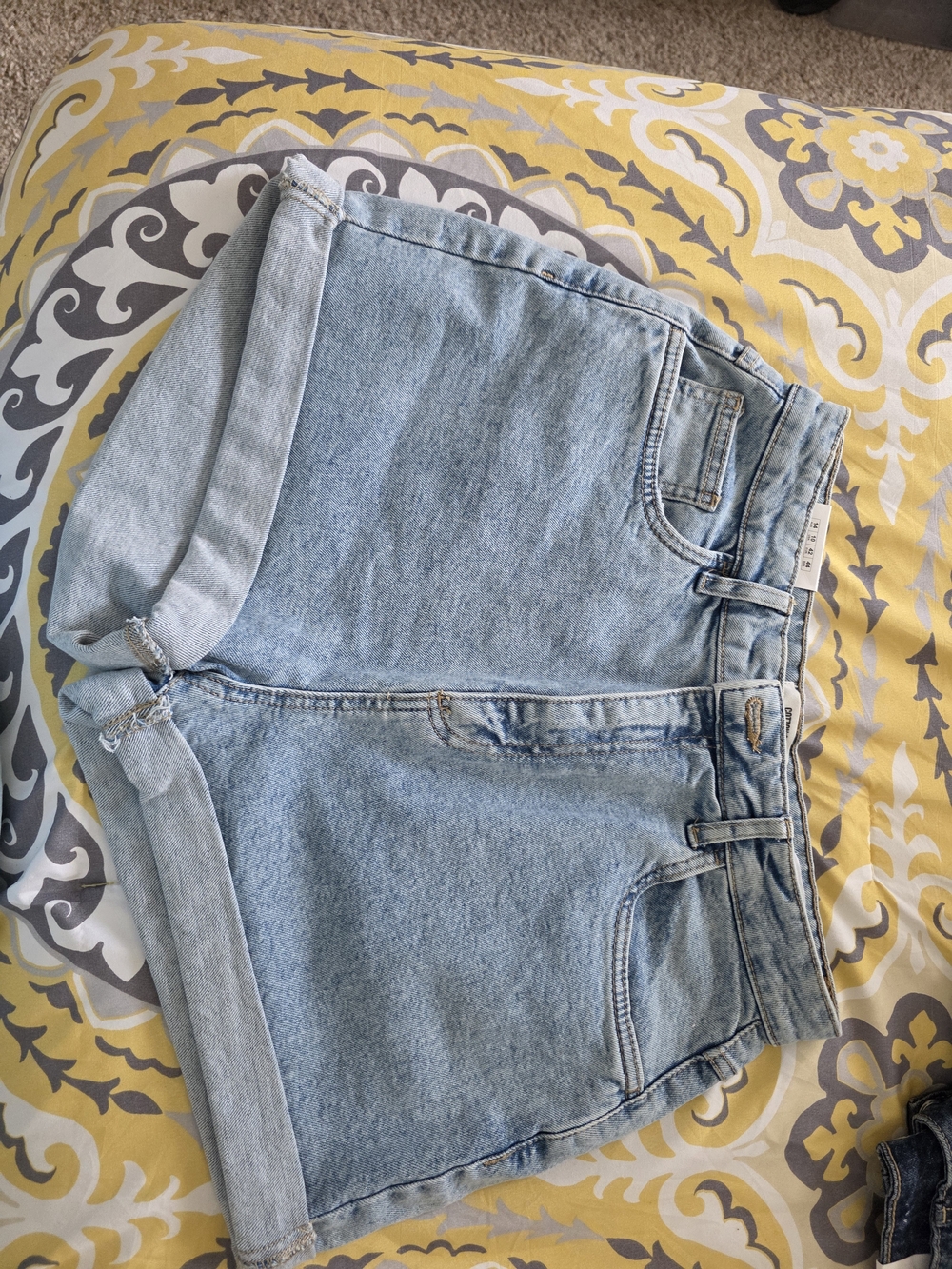 Cotton On Light Blue Rolled Hem Denim Shorts